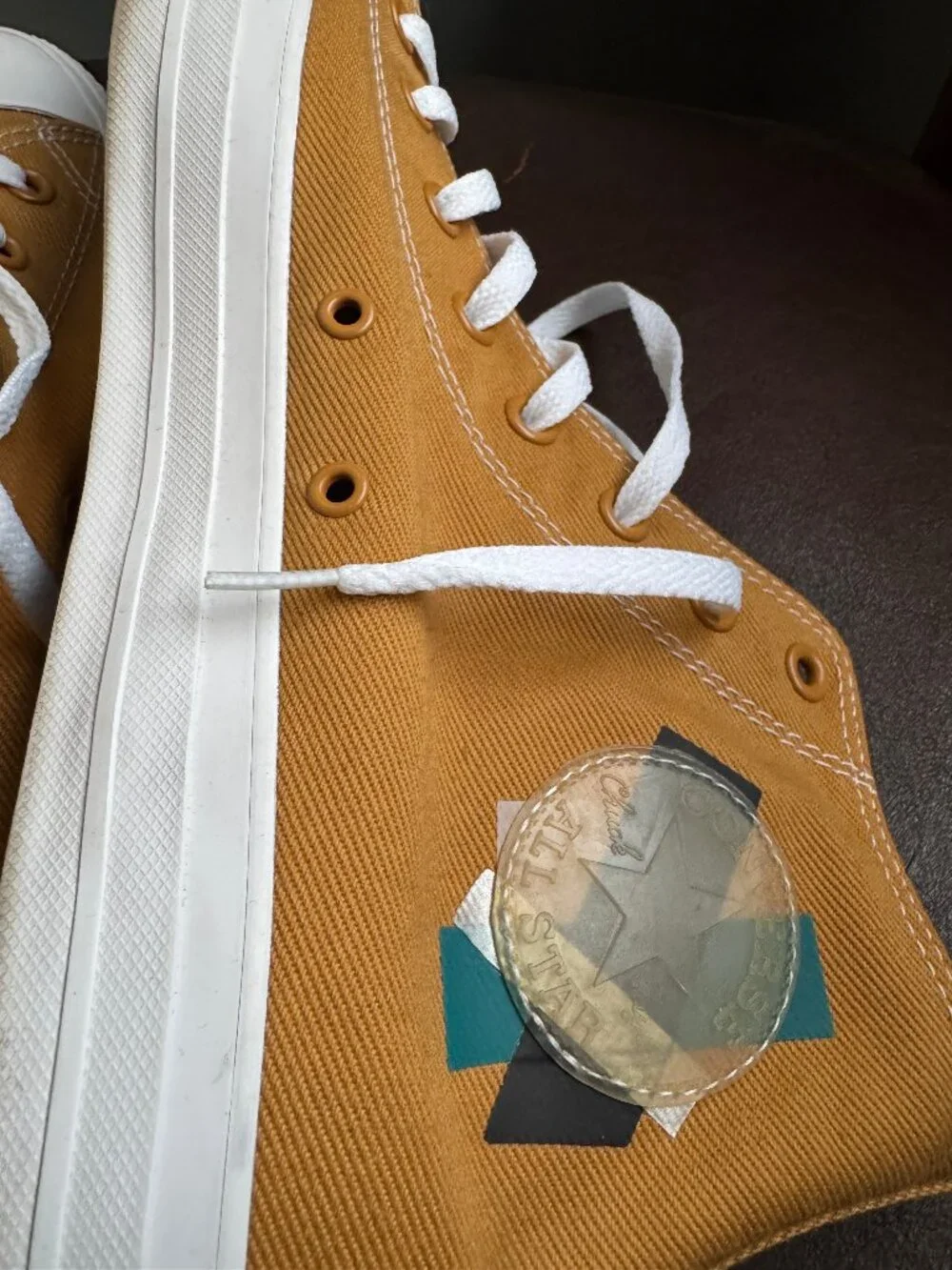 Converse Chuck Taylor All Star High Top Sneakers Mustard Yellow Men's Size 11.5